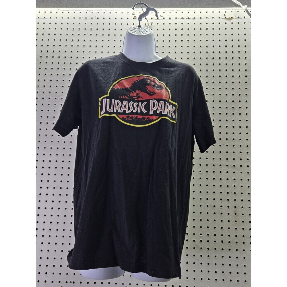 Jurassic Park Men's Iconic Circle Logo Black Graphic Print T-Shirt Adult Large